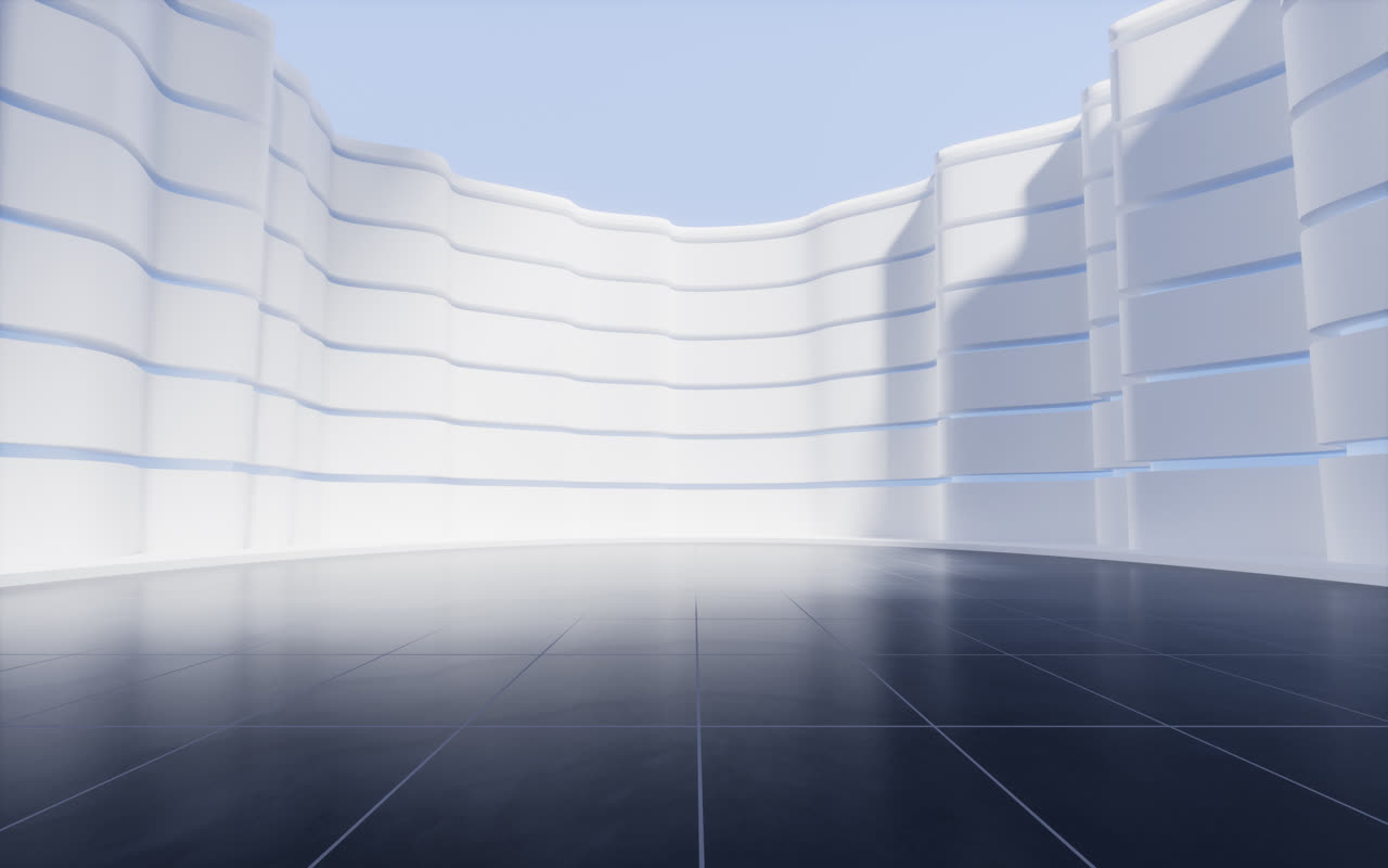 创意几何体与地面3D渲染