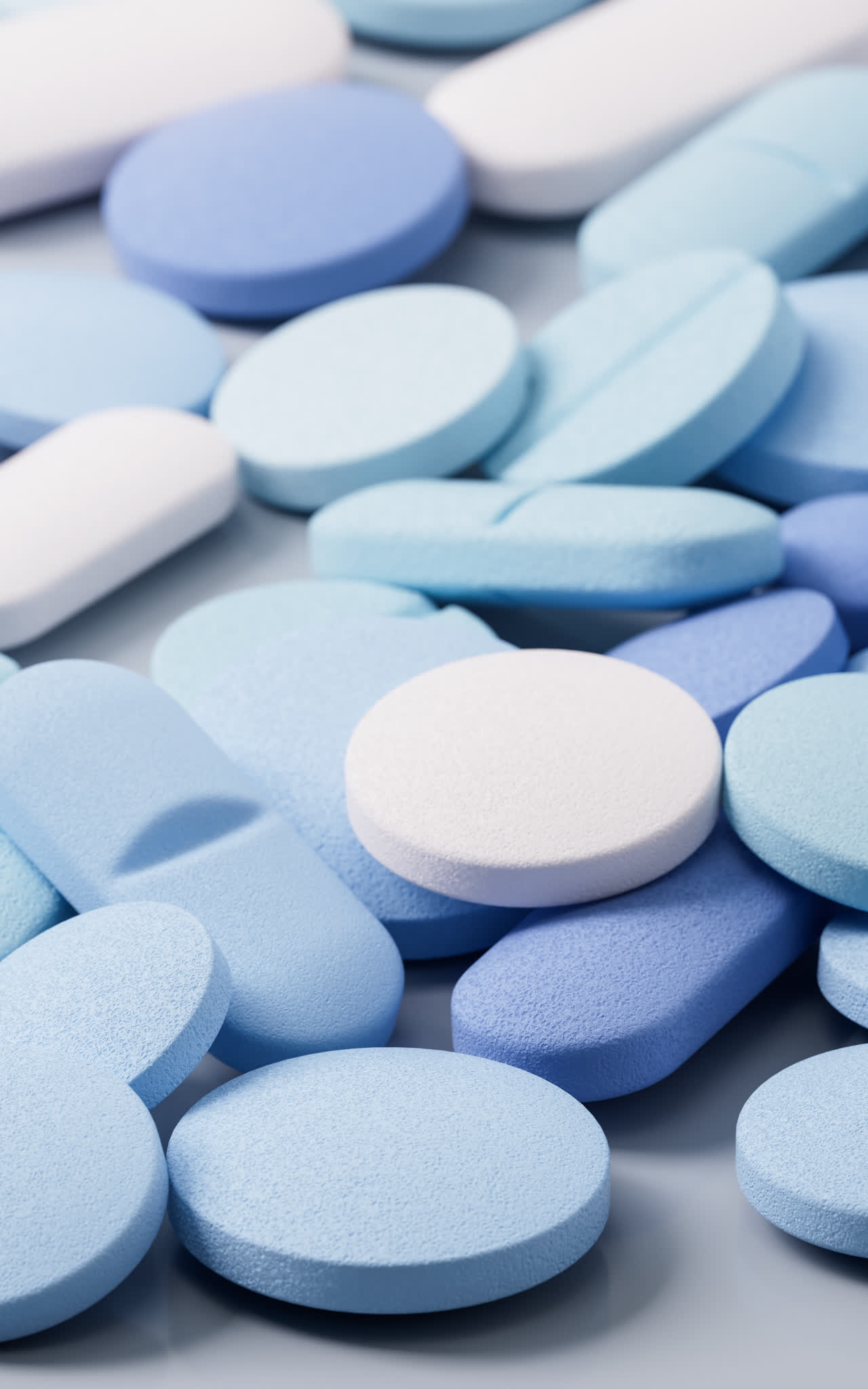 散落的药片3D渲染