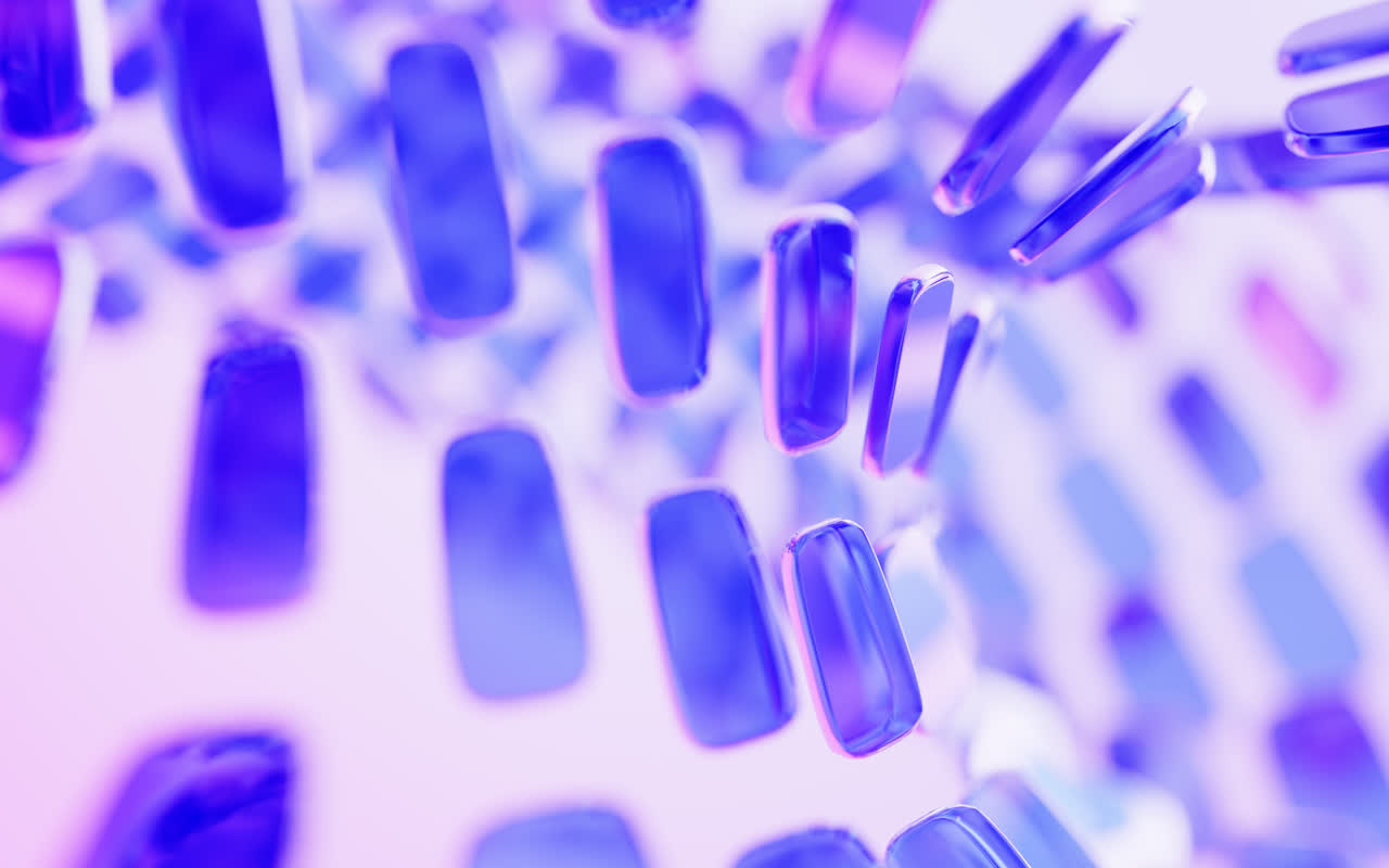 抽象彩色透明玻璃背景3D渲染