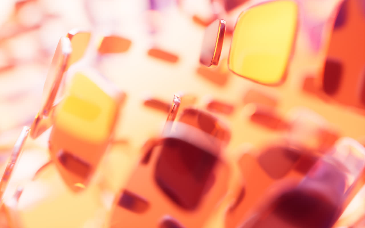 抽象彩色透明玻璃背景3D渲染