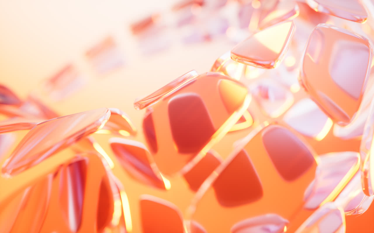 抽象彩色透明玻璃背景3D渲染