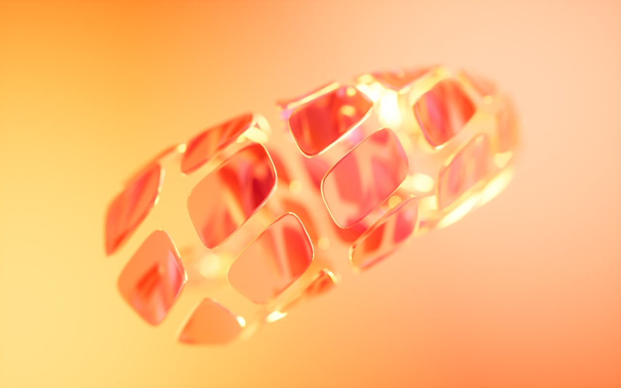 抽象彩色透明玻璃背景3D渲染