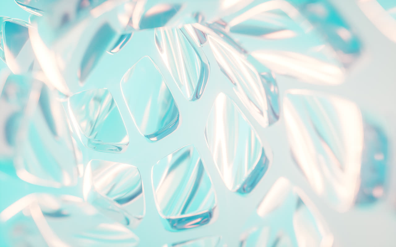 抽象彩色透明玻璃背景3D渲染