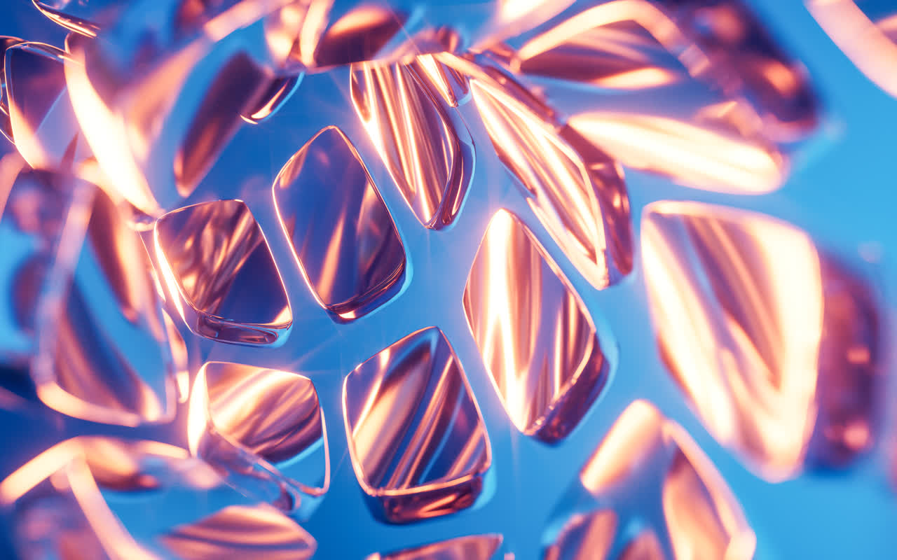 抽象彩色透明玻璃背景3D渲染