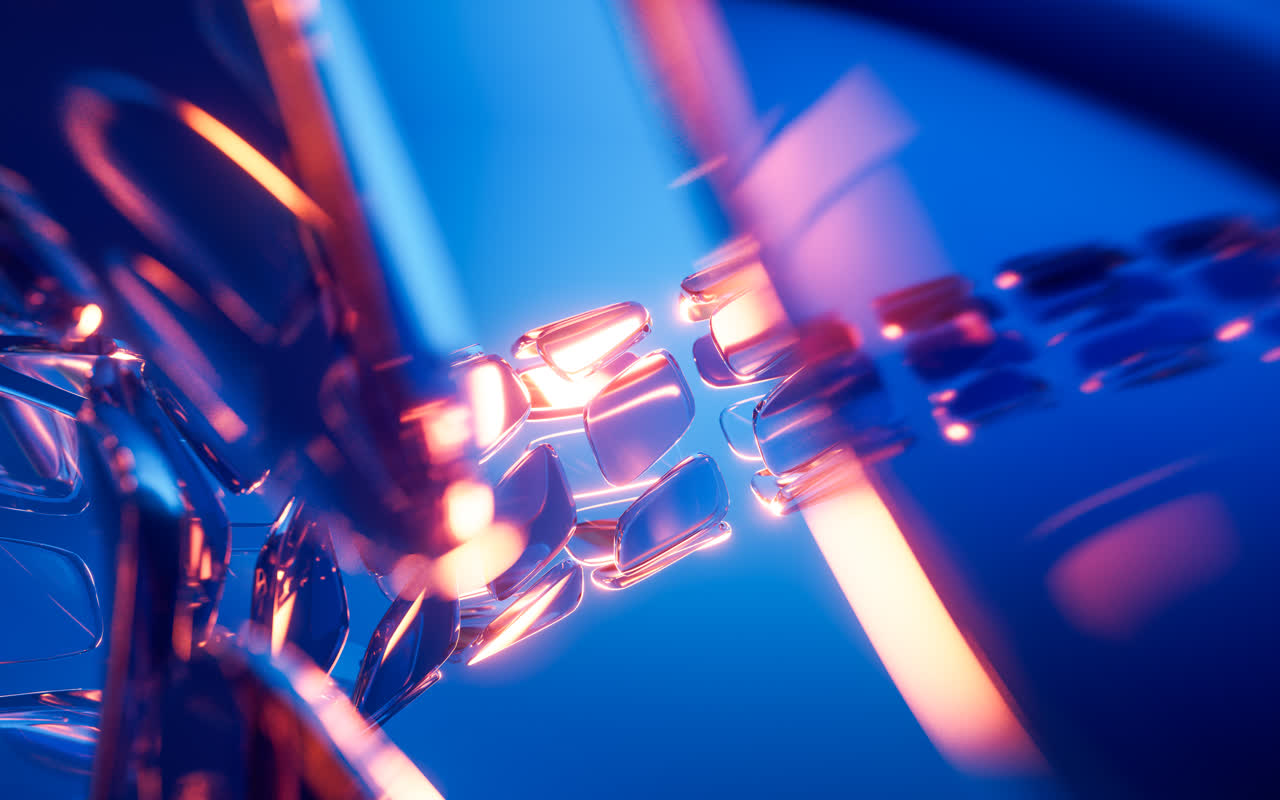 抽象彩色透明玻璃背景3D渲染