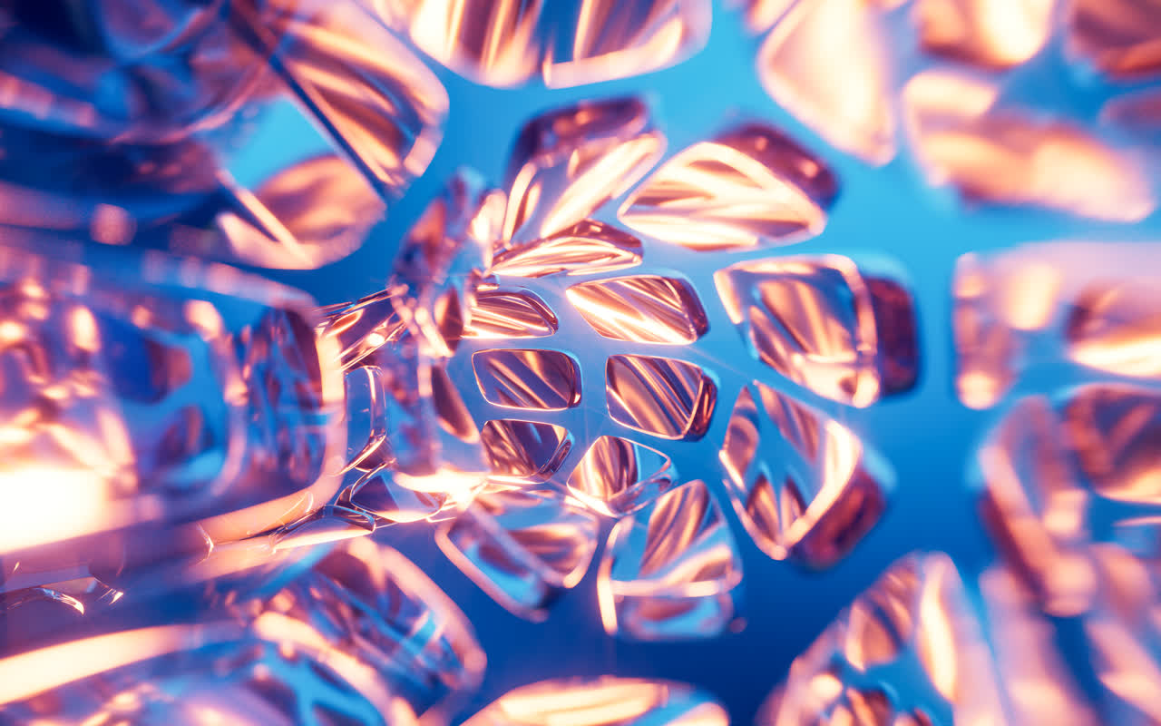 抽象彩色透明玻璃背景3D渲染