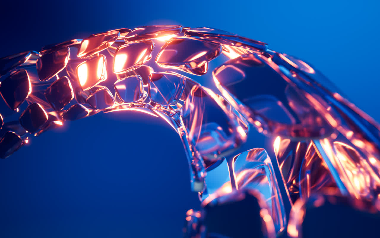 抽象彩色透明玻璃背景3D渲染