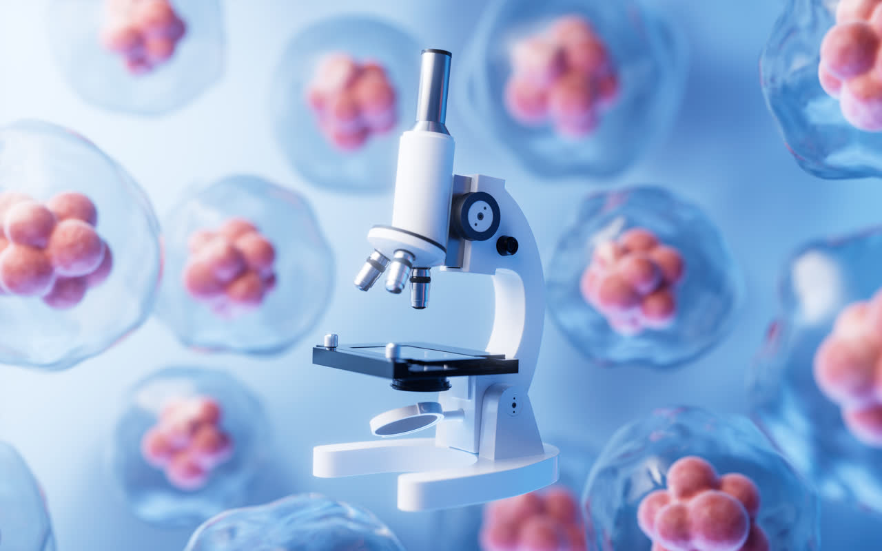 显微镜与细胞背景3D渲染