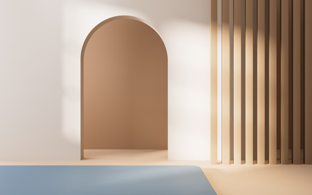 创意几何体室内空间3D渲染