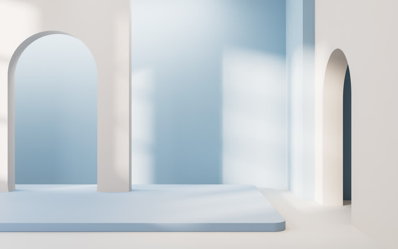 创意几何体室内空间3D渲染