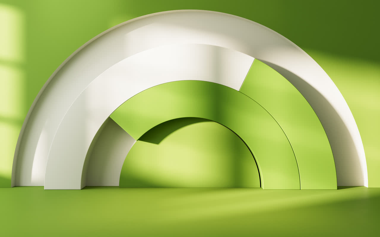 创意几何体室内空间3D渲染