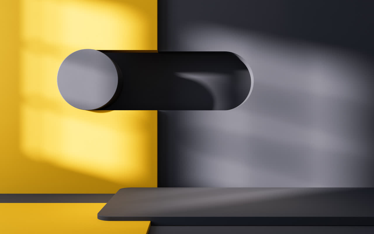 创意几何体室内空间3D渲染