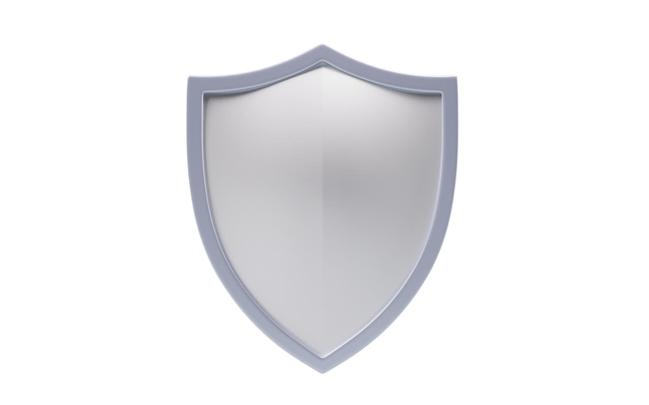 白色盾牌3D渲染