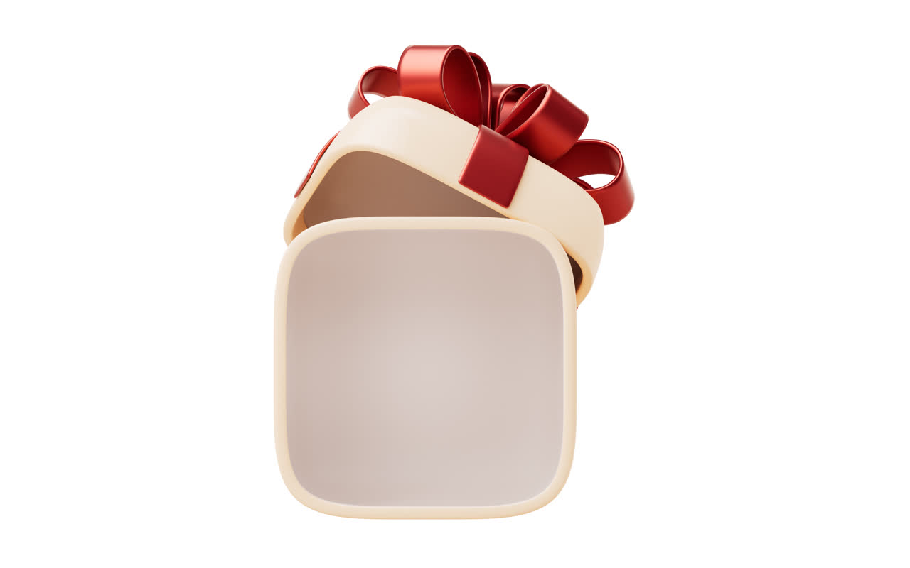 卡通方形礼物盒3D渲染