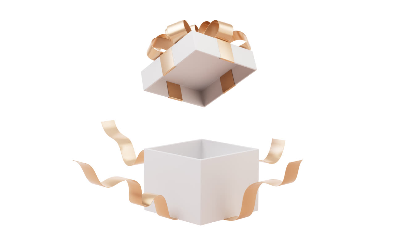 开启的礼盒3D渲染