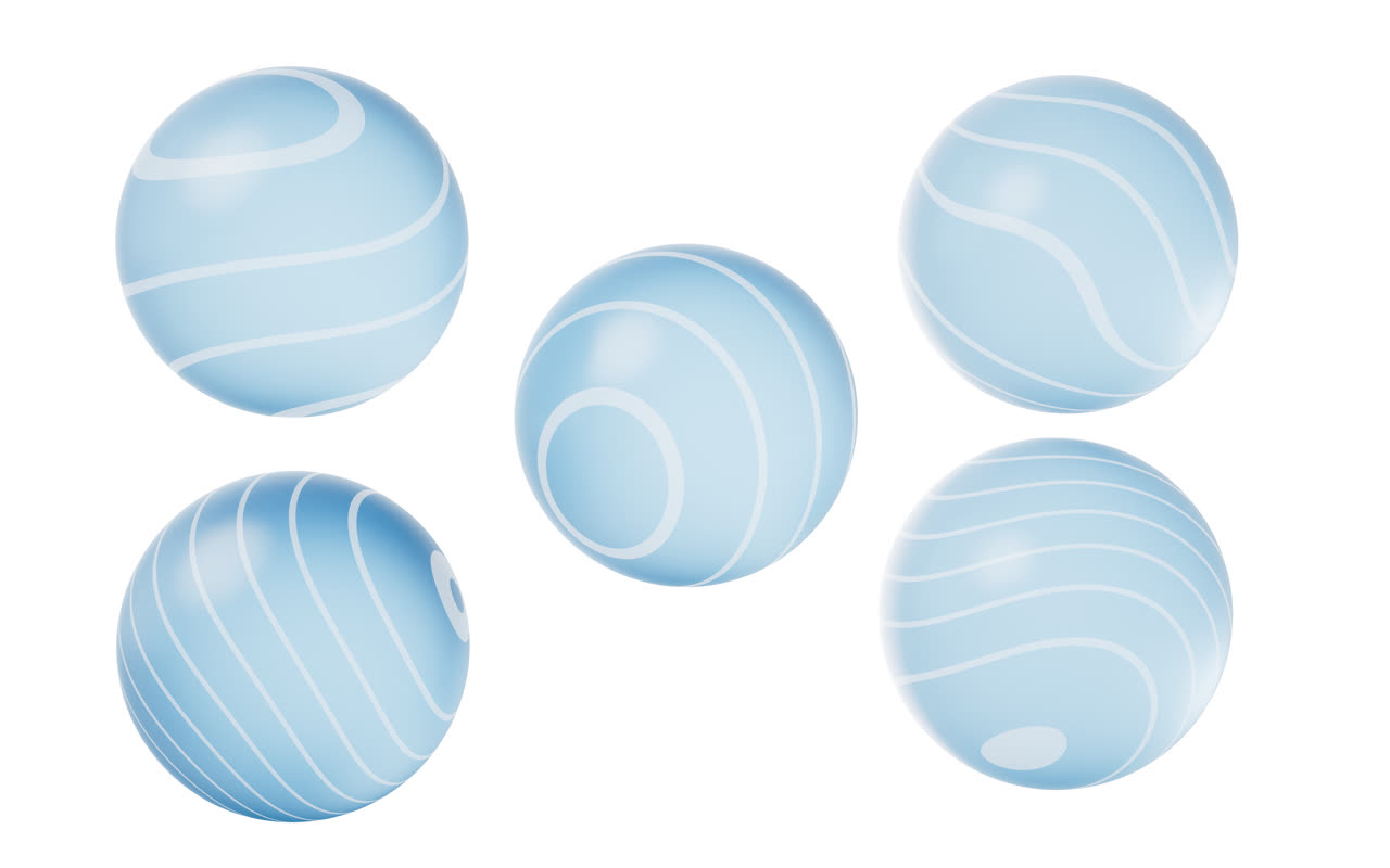 透明球体玻璃3D渲染