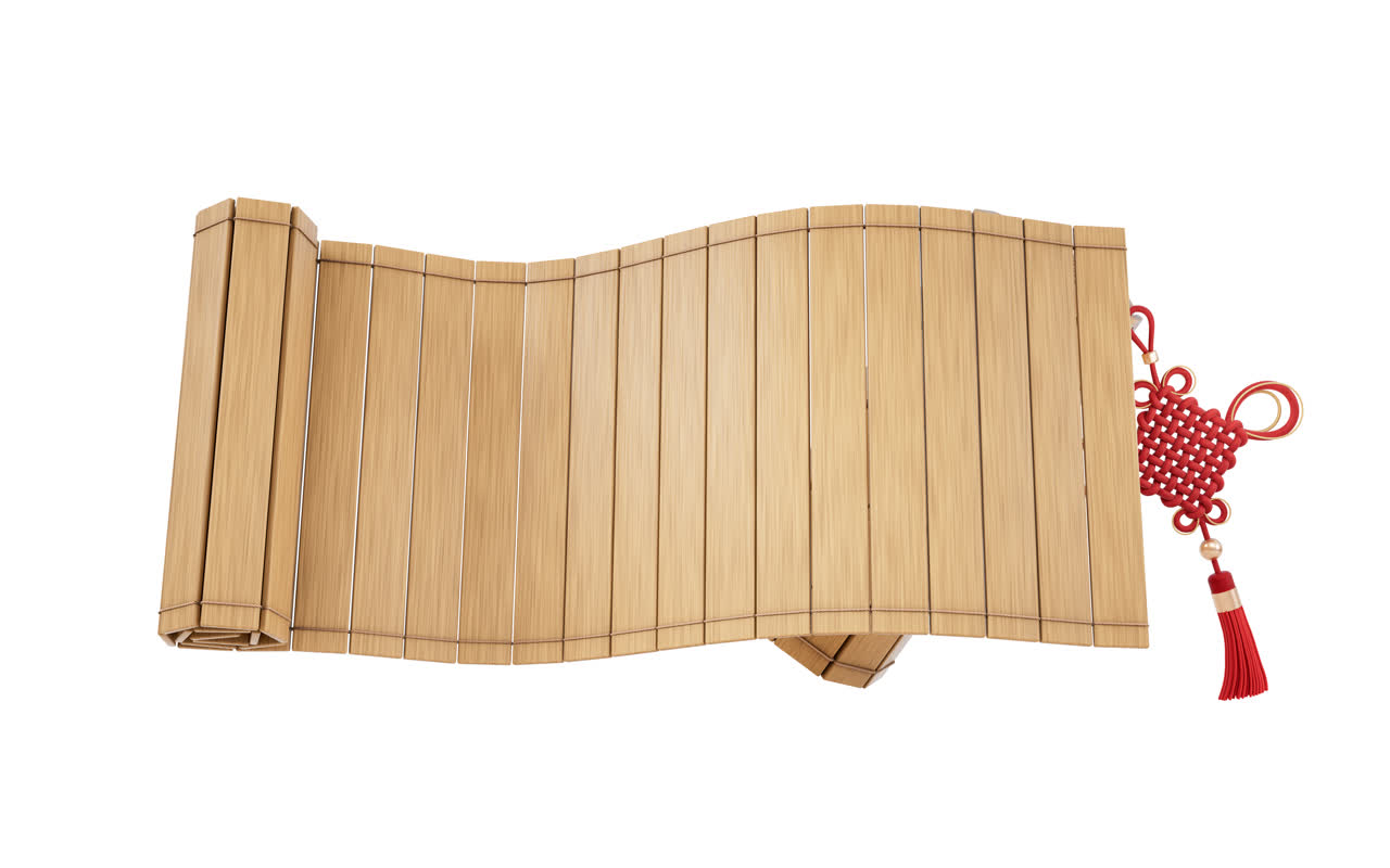 中国风古风竹简3D渲染