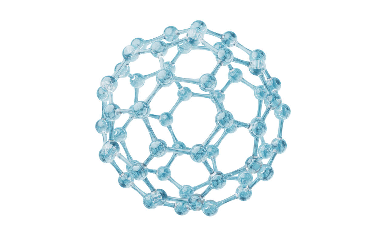 蓝色透明分子3D渲染