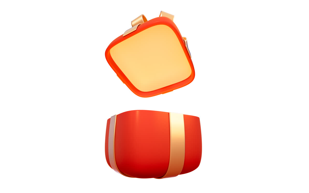 开启的礼盒3D渲染