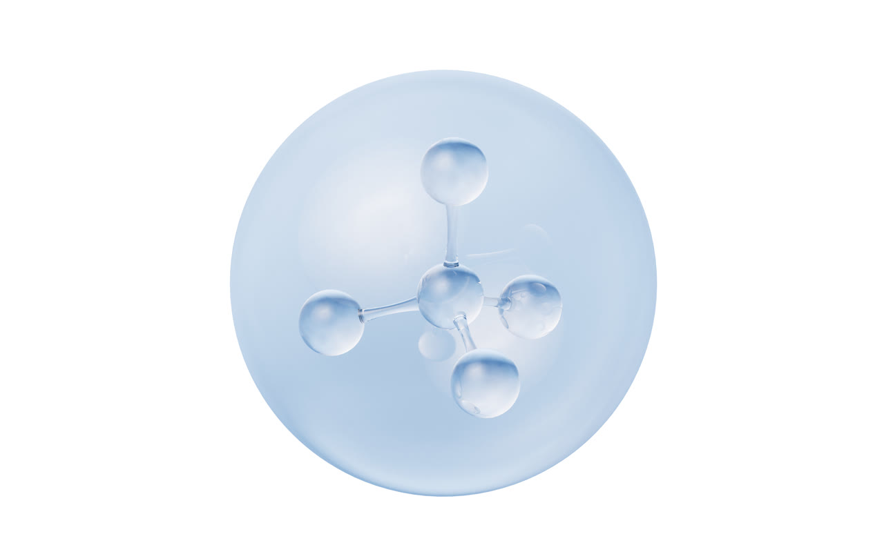 透明分子气泡元素3D渲染