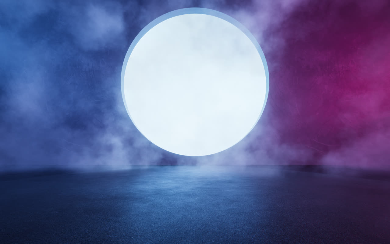 黑暗室内空间与烟雾特效3D渲染