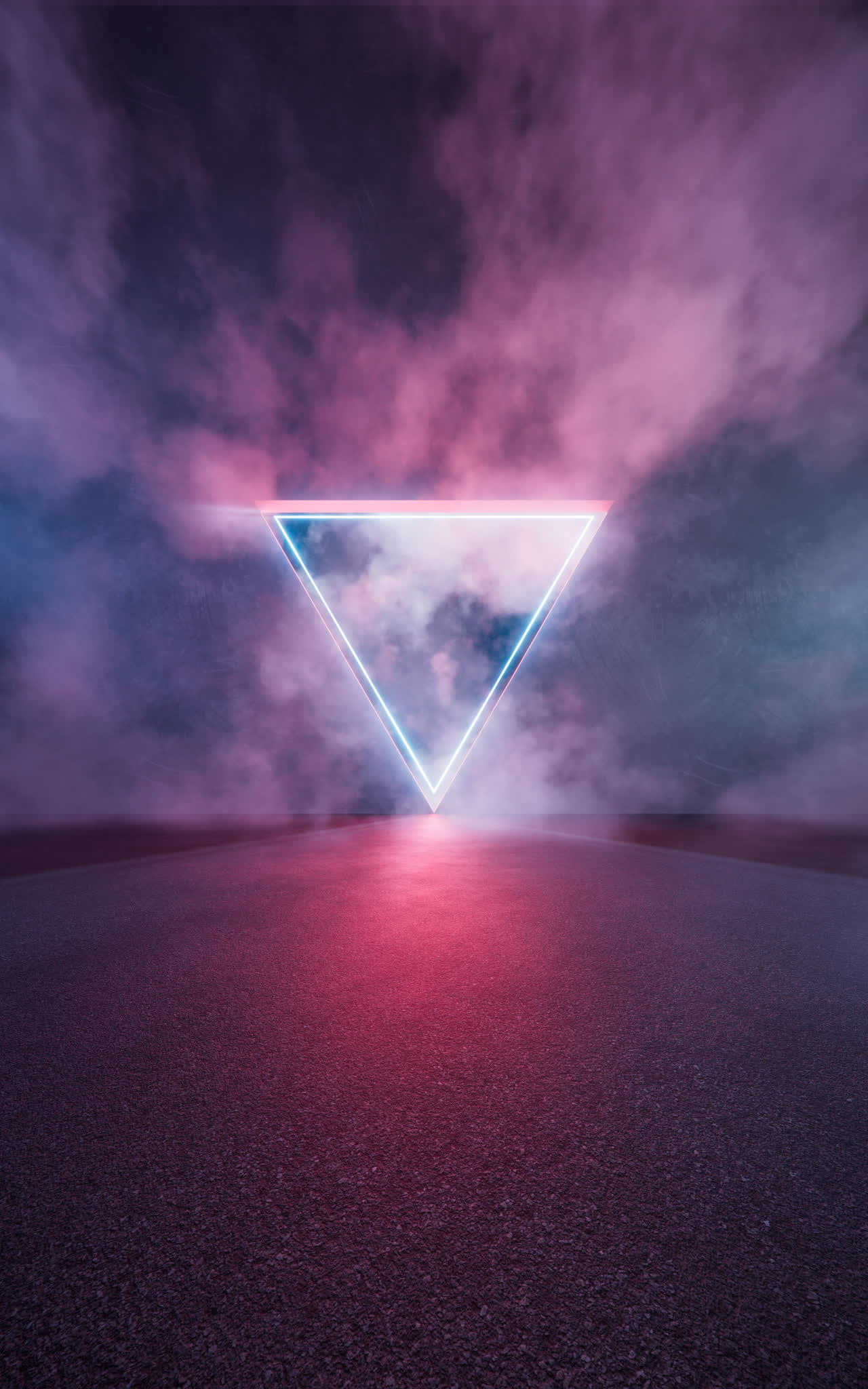 黑暗室内空间与烟雾特效3D渲染