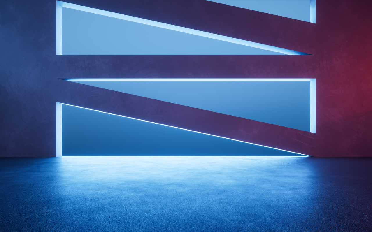 黑暗室内空间场景3D渲染