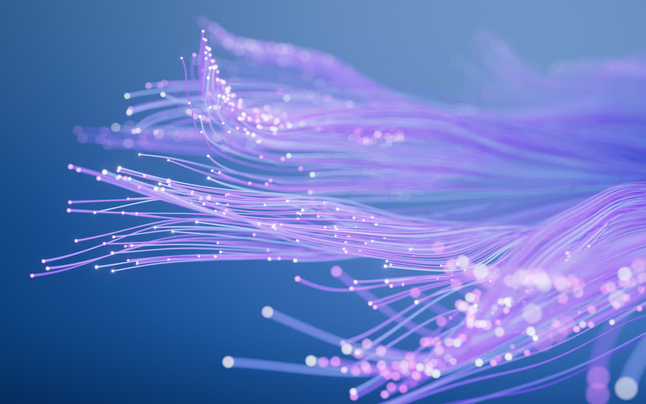 流动生长的粒子曲线背景3D渲染