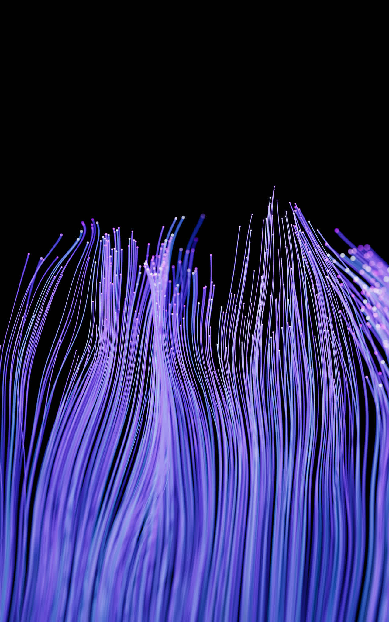 流动生长的粒子曲线背景3D渲染