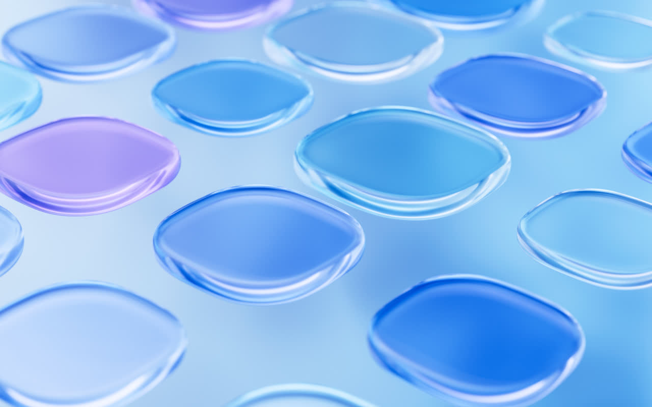 抽象透明玻璃几何体3D渲染渐变晶体