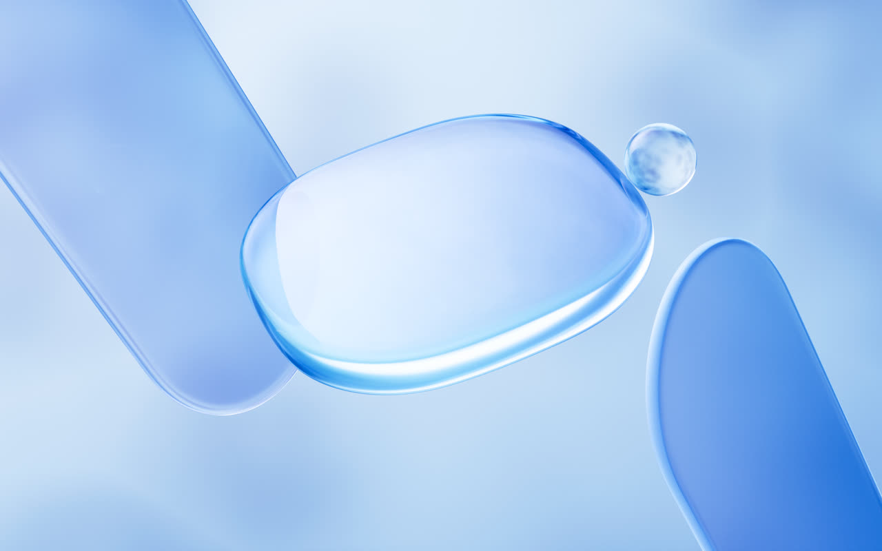 抽象透明玻璃几何体3D渲染