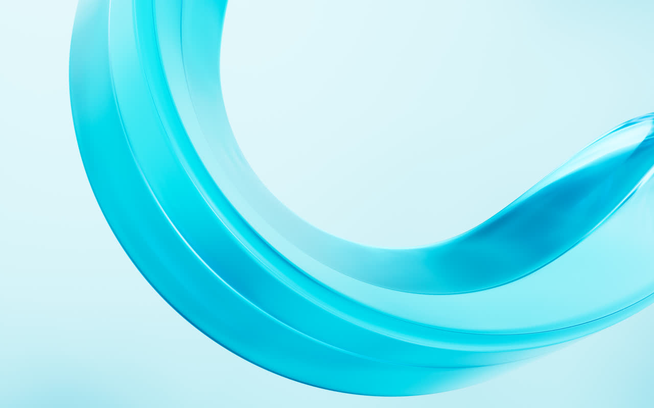 流动的透明玻璃曲面背景3D渲染