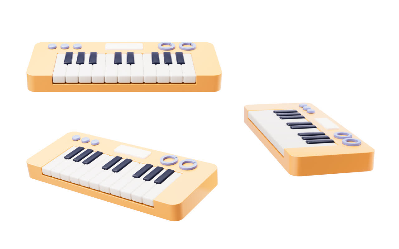 卡通风格乐器3D渲染