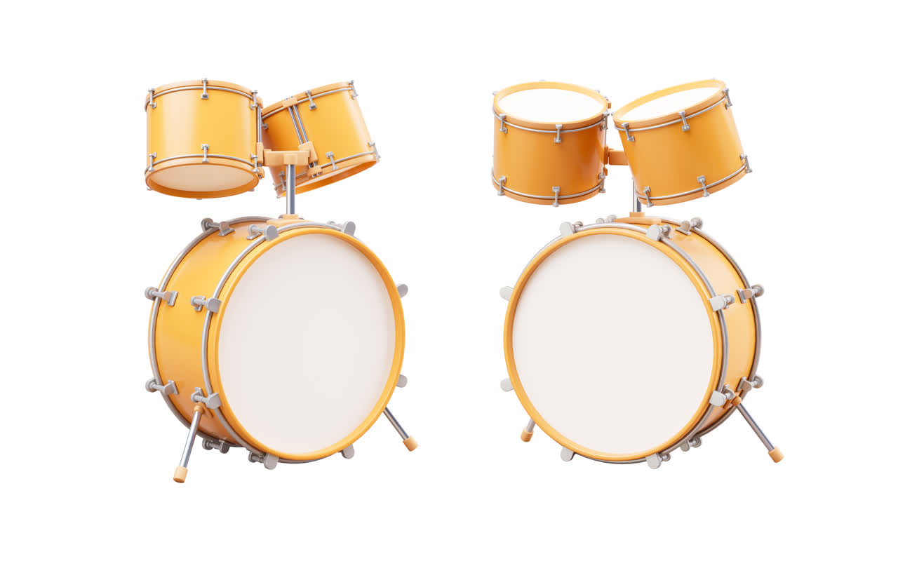 卡通风格乐器3D渲染