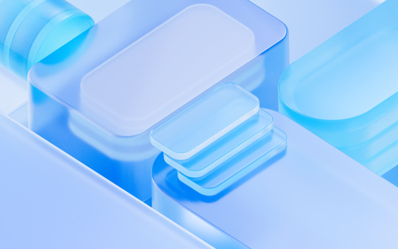 抽象透明玻璃几何体背景3D渲染