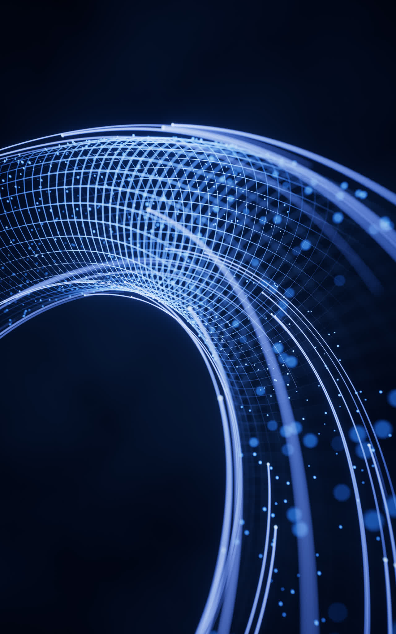 流动的粒子与线条3D渲染