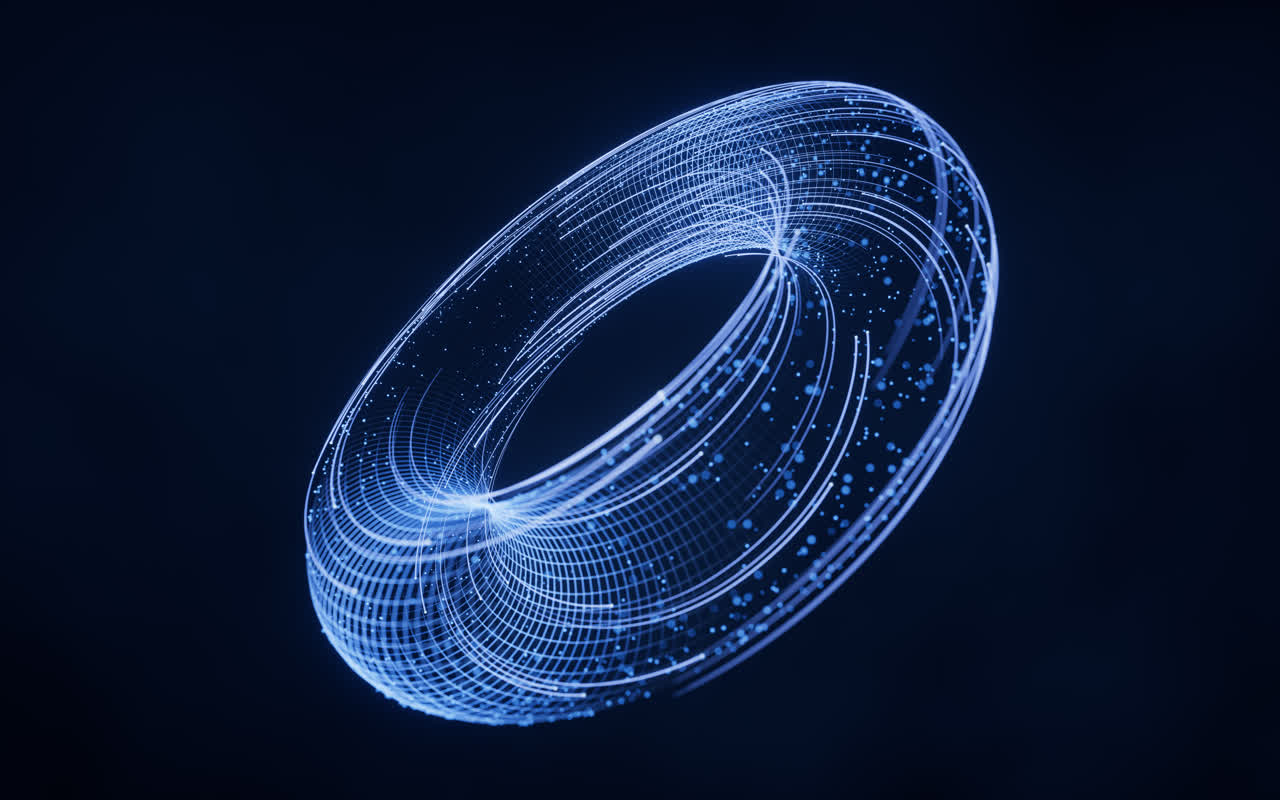 流动的粒子与线条3D渲染