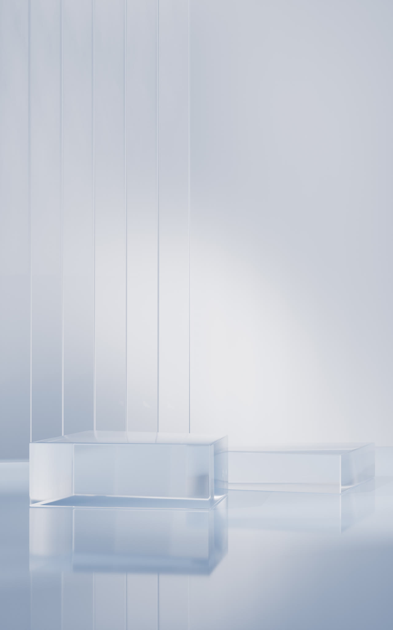 透明玻璃展示台3D渲染