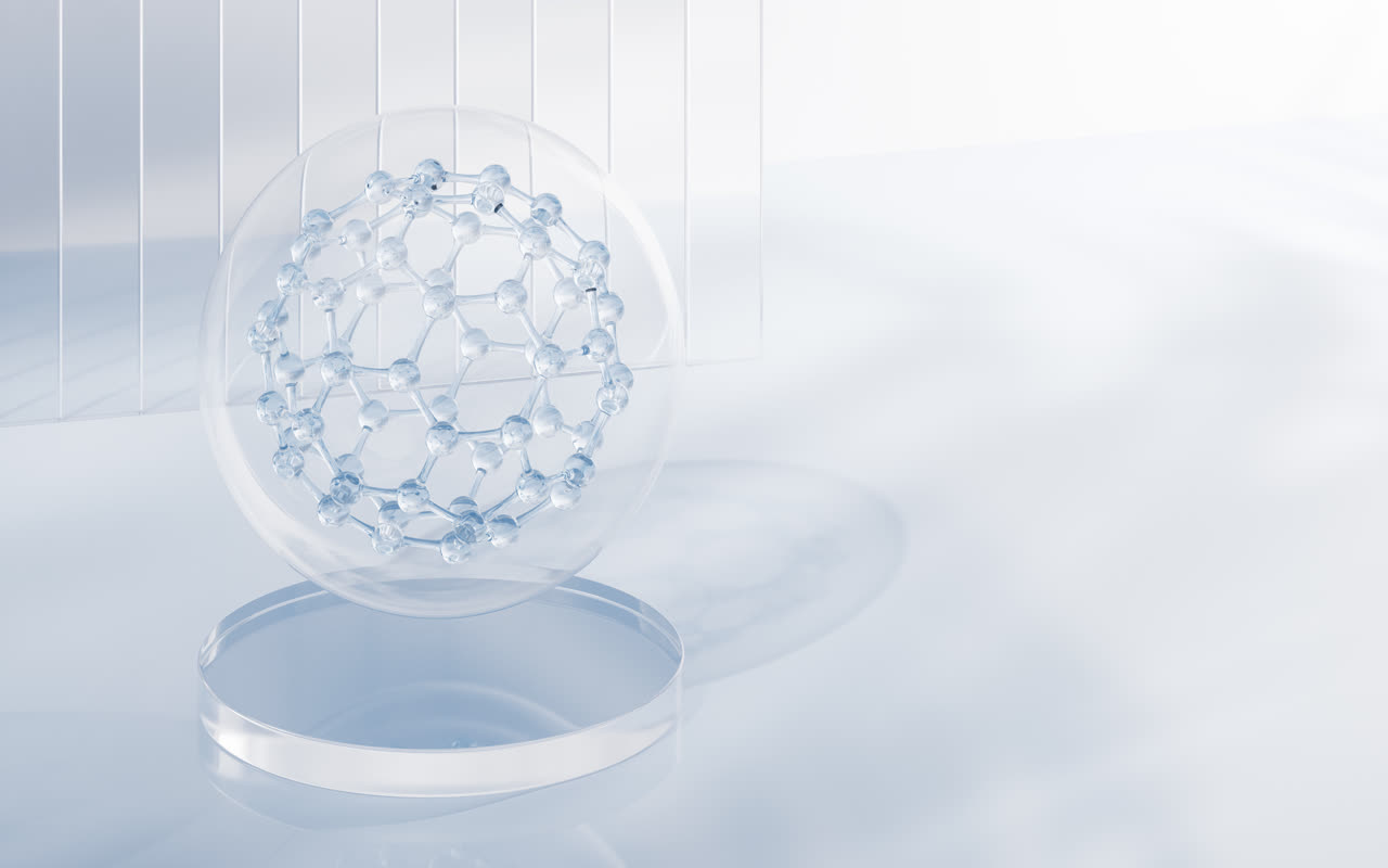生物科技透明分子3D渲染