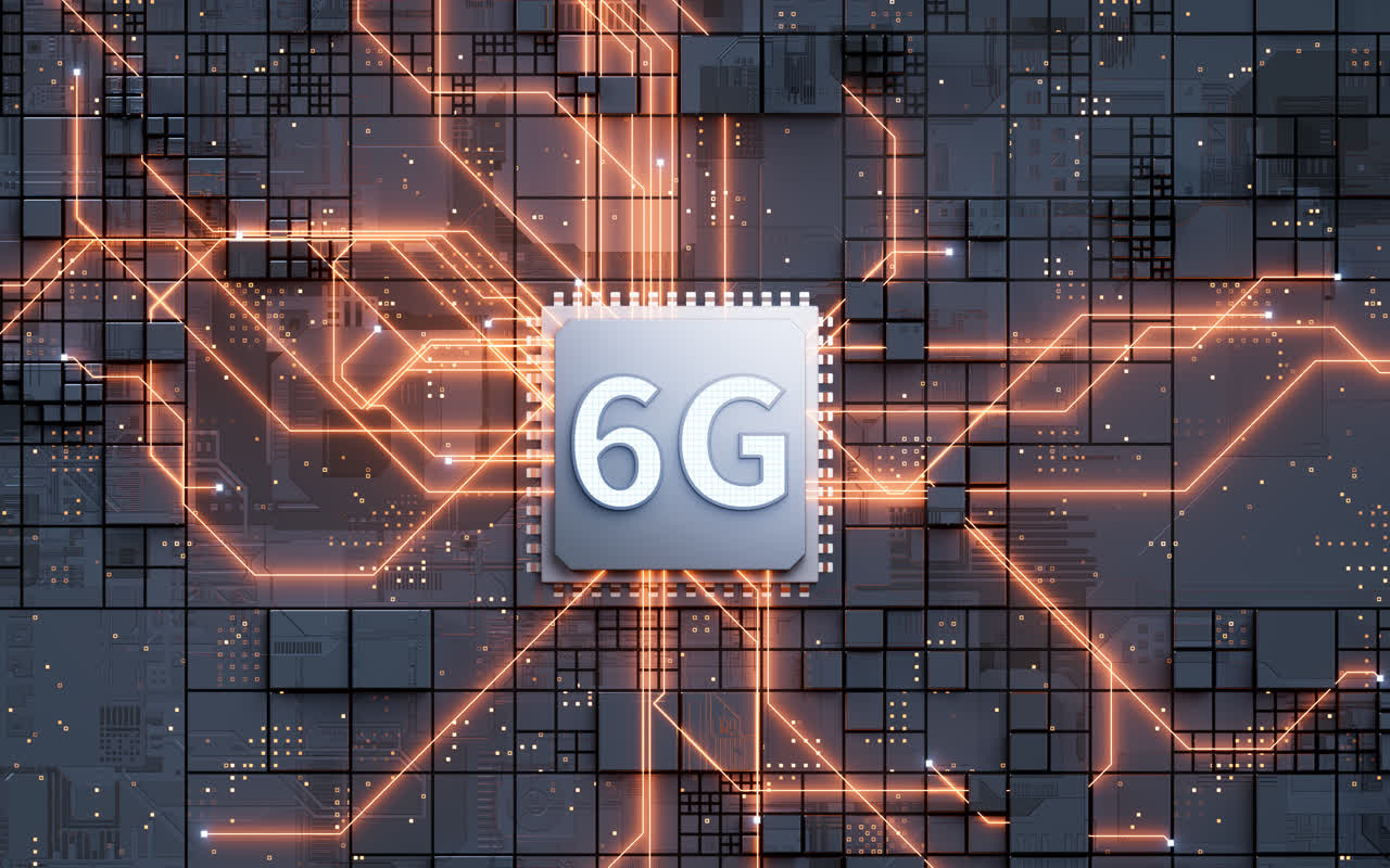 6G网络通信概念3D渲染