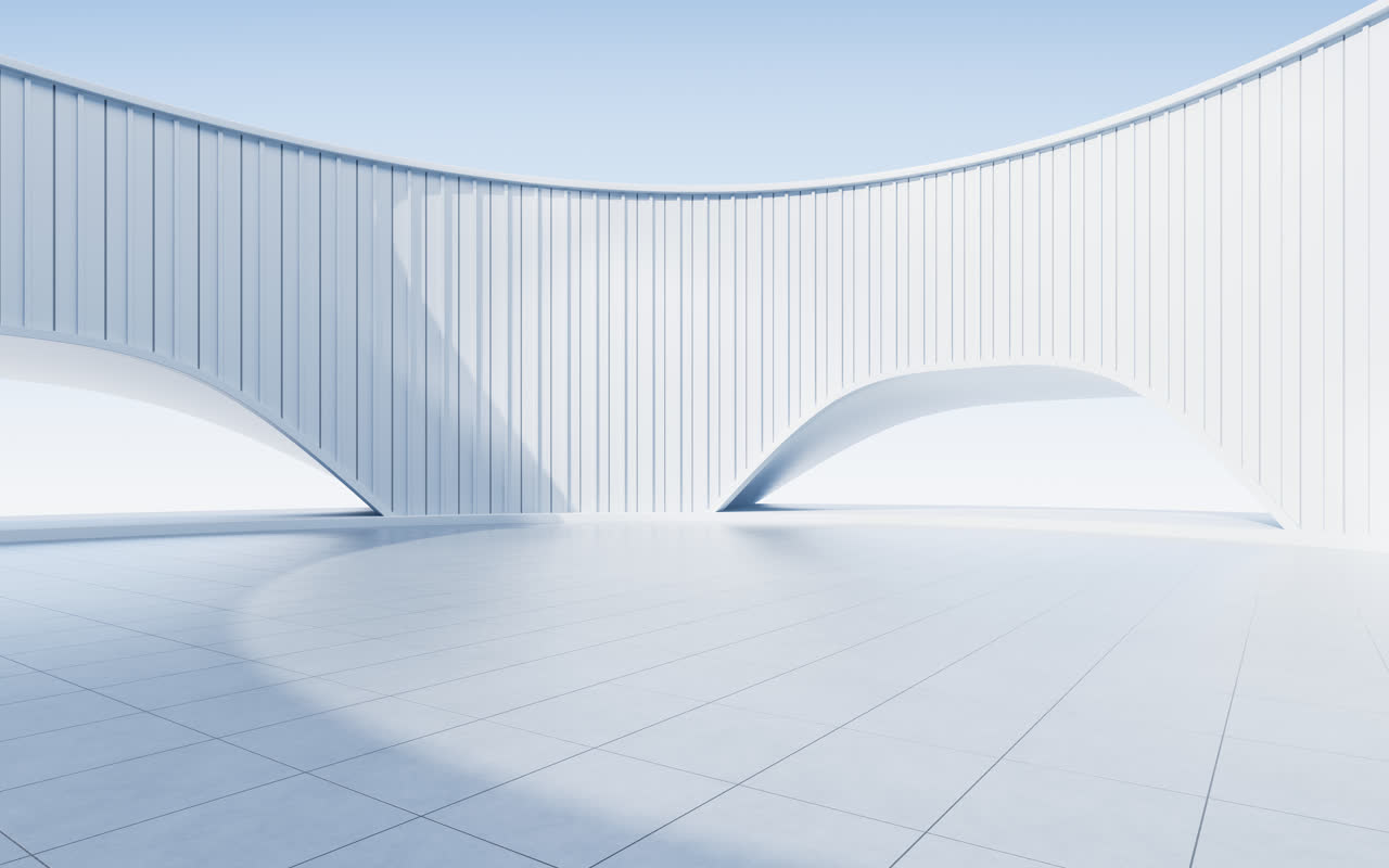 创意简约曲线建筑背景3D渲染