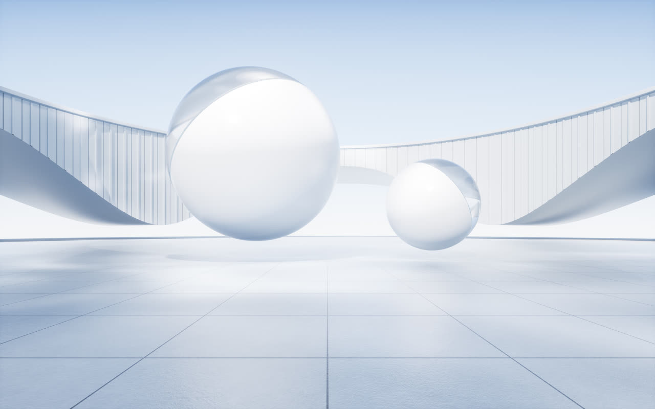 创意简约曲线建筑背景3D渲染