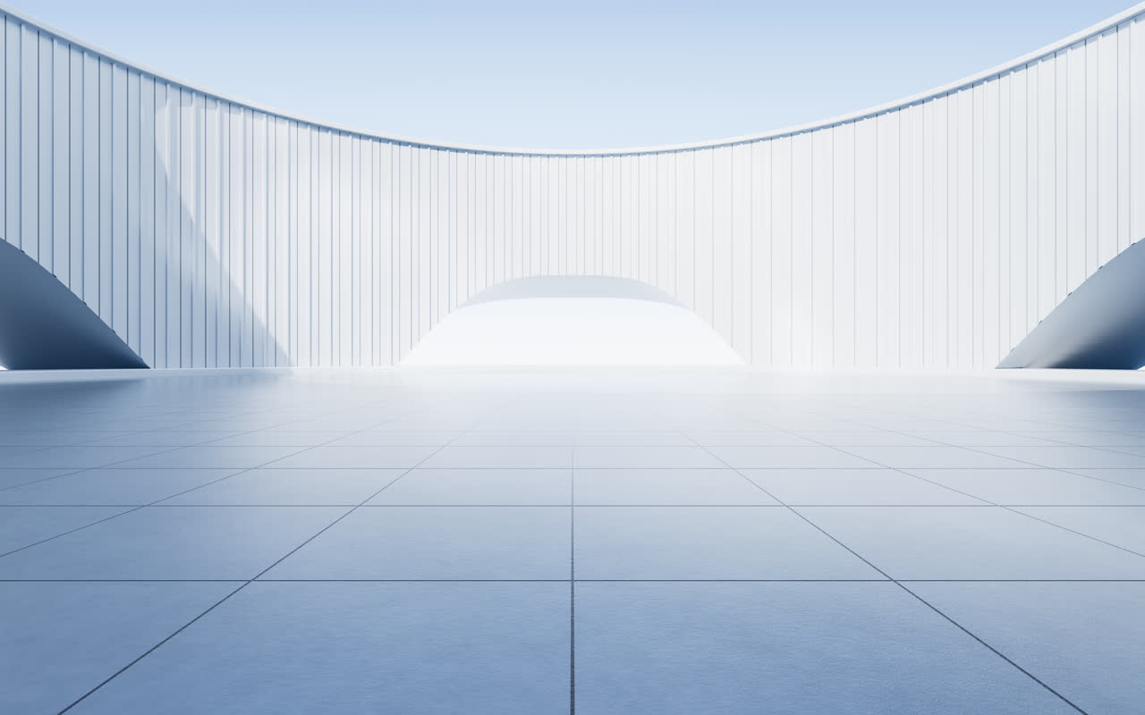 创意简约曲线建筑背景3D渲染