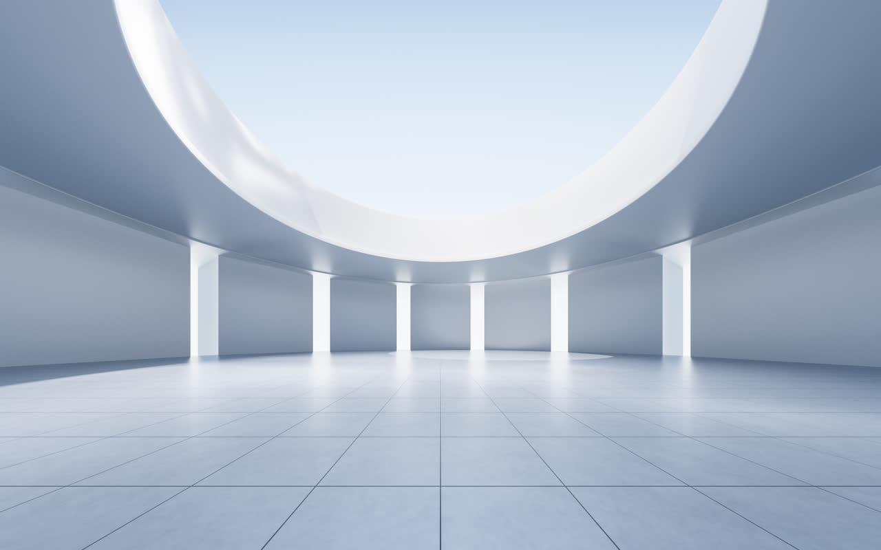 创意简约曲线建筑背景3D渲染