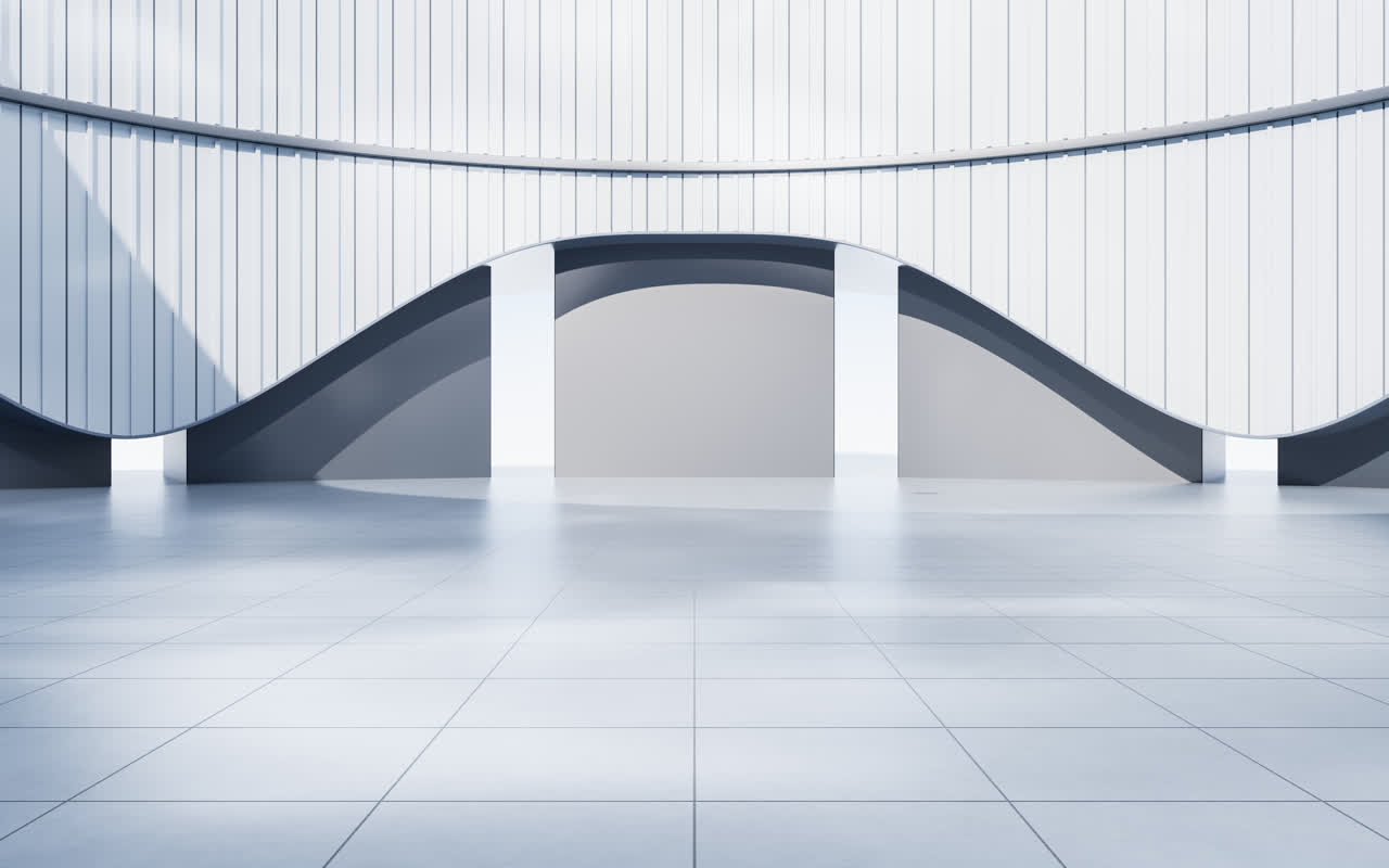 创意简约曲线建筑背景3D渲染