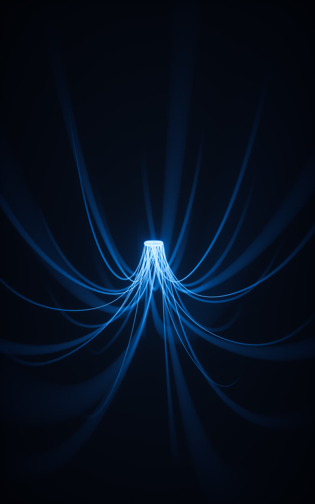 抽象弯曲的霓虹灯光曲线背景3D渲染