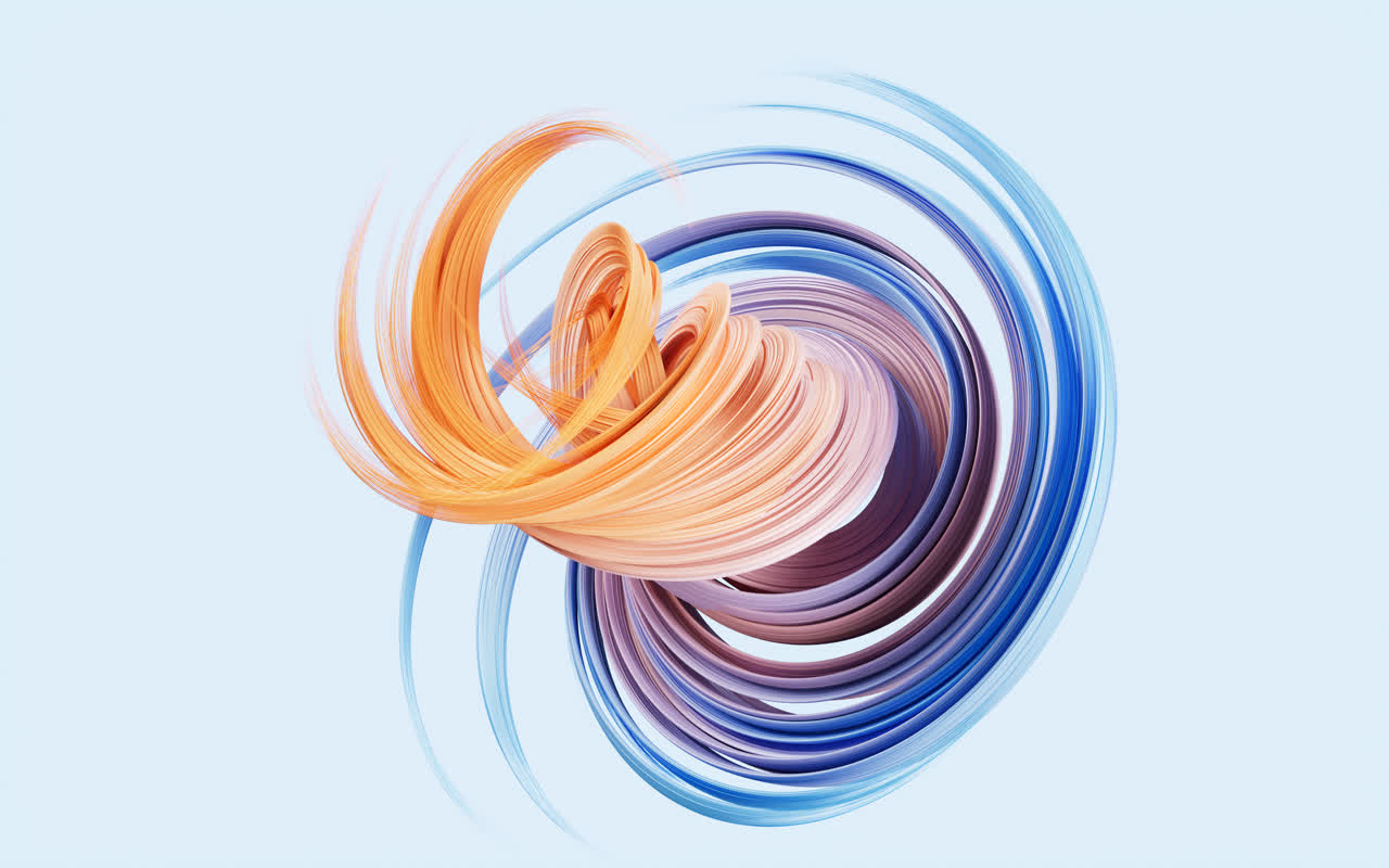 抽象流动的曲线3D渲染