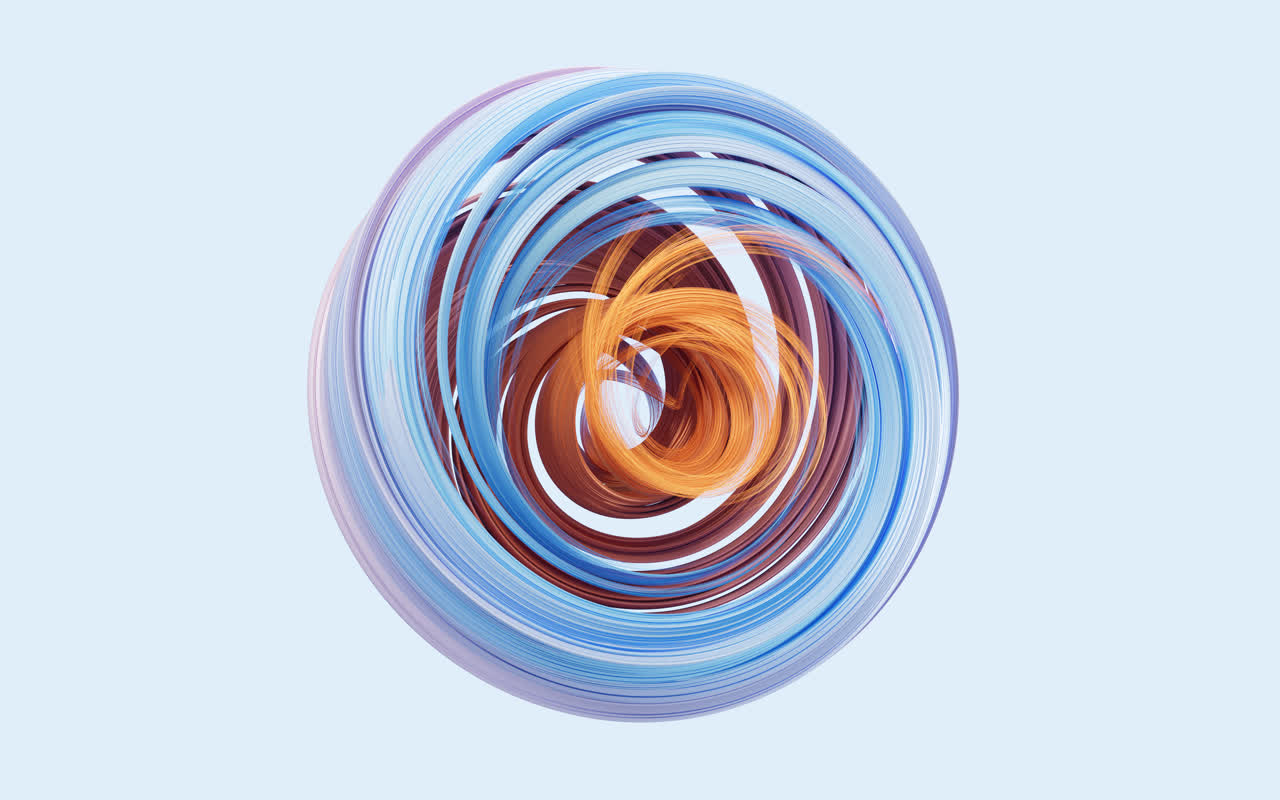 抽象流动的曲线3D渲染