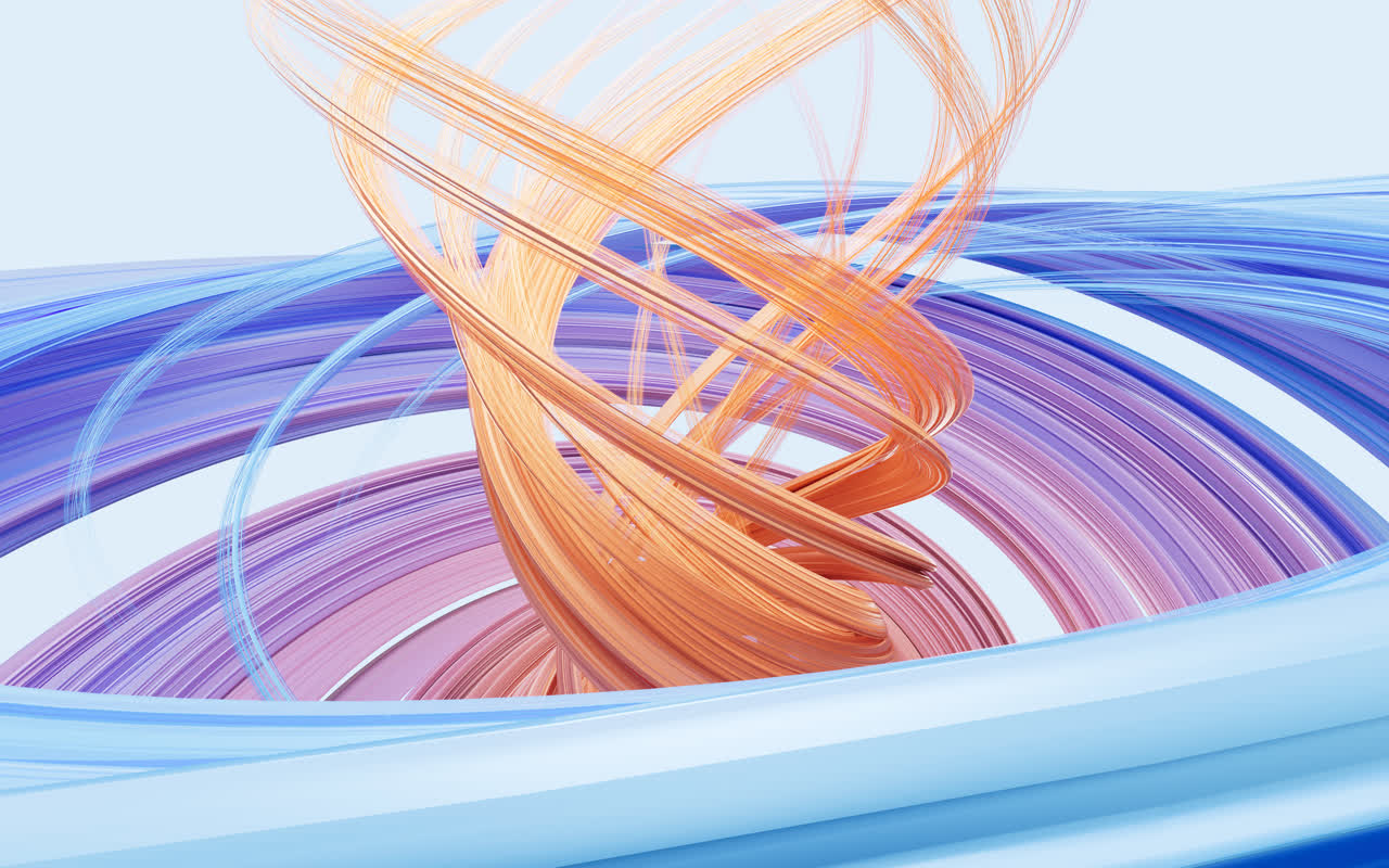 抽象流动的曲线3D渲染