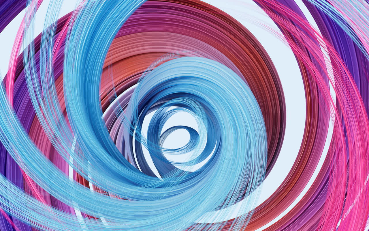 抽象流动的曲线3D渲染